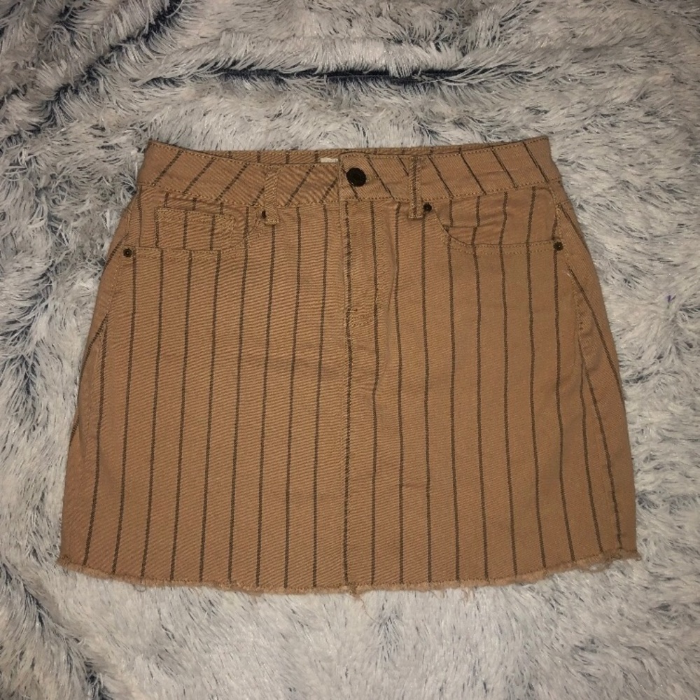Striped canvas mini skirt
